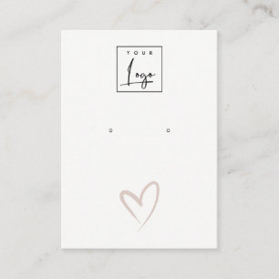 Carte De Visite Écran du logo simple de l'oreille au coeur blush