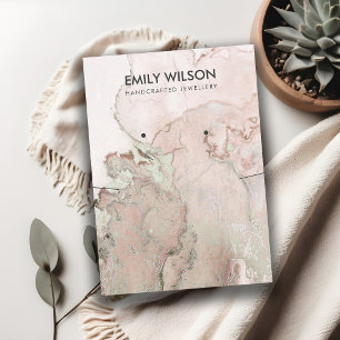 CARTE DE VISITE ÉCRAN EN MARBRE DE L'OR ROSE BLEU AGATE EN MARBRE 