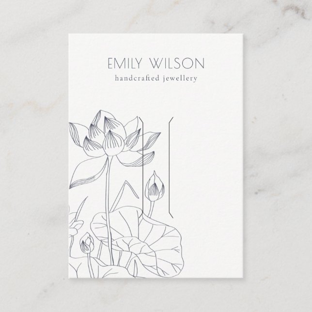 Carte De Visite Écran floral Nénuphar minimal pour l'esquisse (Devant)