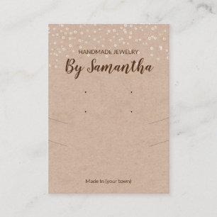 Carte De Visite Écran Kraft Perles Fait À La Main Et Collier