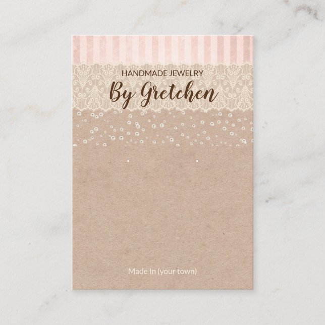 Carte De Visite Écran Kraft Vintage Et Collier (Devant)