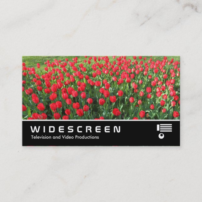 Carte De Visite Écran large 0471 - Lit de tulipes rouges 01 (Devant)