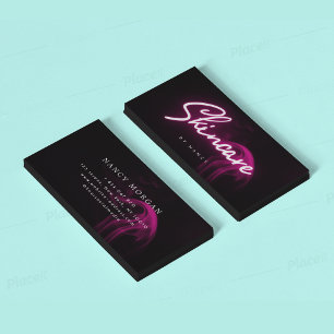 Carte De Visite Écran manuscrit Hot Pink Neon & Smoke Skincare