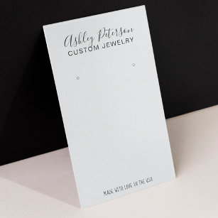 Carte De Visite Écran minimaliste de bijoux en noir blanc