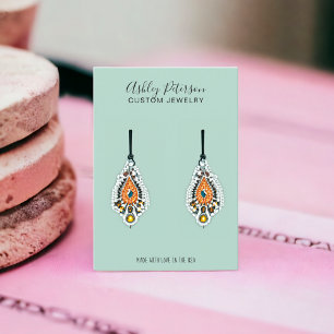 Carte De Visite Écran minimaliste de bijoux vert sauge