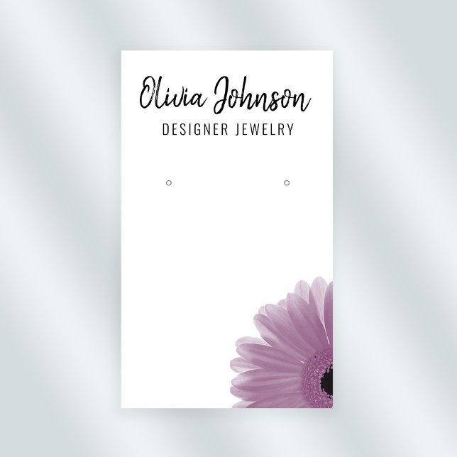 Carte De Visite Écran moderne de bijoux floraux Boho rose (Stylishly Personalize with Your Custom Name & Optional Text.)