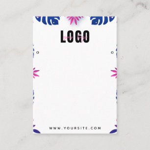 Carte De Visite Écran Neon Tropical Exotic Palm Feuilles oreilles