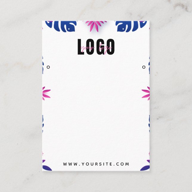 Carte De Visite Écran Neon Tropical Exotic Palm Feuilles oreilles (Devant)