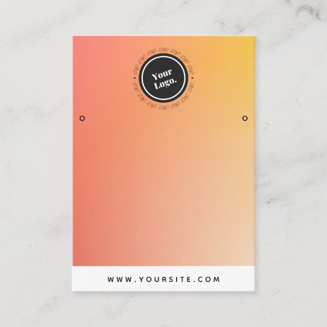 Carte De Visite Écran Orange Ombre Gradient Personnalisé Logo (Devant)