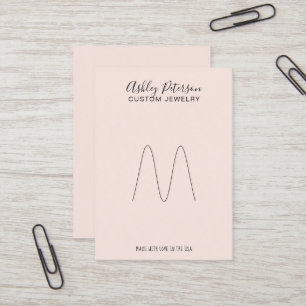 Carte De Visite Écran rose minimaliste élégant en anneau pastel