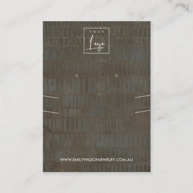 CARTE DE VISITE ÉCRAN RUSTIQUE BRONZE LINE NECKLACE EARRING (Devant)