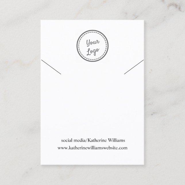 Carte De Visite Écran simple couleur blanche |Ajouter votre logo (Devant)