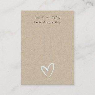 Carte De Visite Écran simple Kraft Blue Heart Hairclips