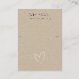 Carte De Visite Écran simple Kraft Blush Heart