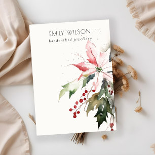 Carte De Visite Écran Soft Christmas Poinsettia Blank Jewelry