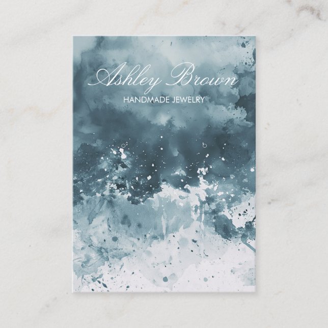 Carte De Visite Écran unique Aquarelle à bijoux artisanal (Devant)