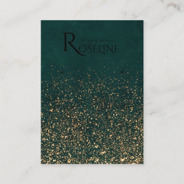 Carte De Visite Ecran vert or parties scintillant d'oreille (Devant)