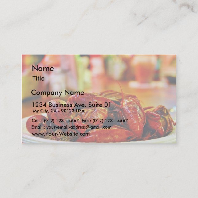 Carte De Visite Écrevisses à la Chambre d'huître de point (Devant)