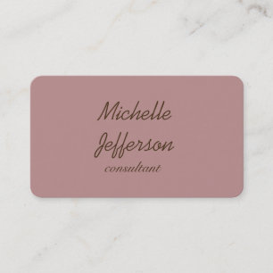 Carte De Visite Écriture à la main tendance Brun rosé