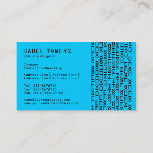 Carte De Visite Écriture Alien réelle - Bleu