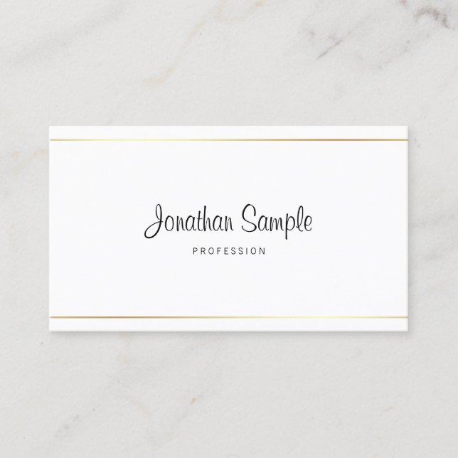 Carte De Visite Écriture Calligraphie Élégante Moderne Luxe Simple (Devant)