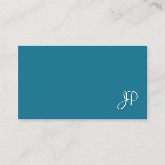 Carte De Visite Écriture Calligraphique Élégante Turquoise Simple  (Devant)
