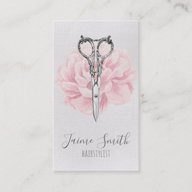 Carte De Visite Ecriture florale vintage coiffeuse (Devant)