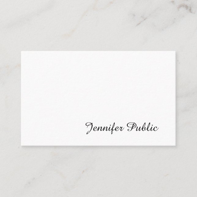 Carte De Visite Écriture Manuscrite Élégante Moderne Simple Intell (Devant)