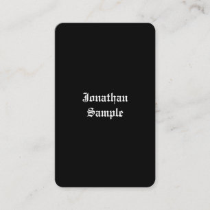 Carte De Visite Écriture manuscrite Noir Blanc classique Retro Loo