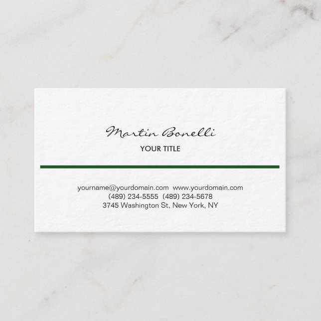 Carte de visite écriture manuscrite noir blanc Lig (Devant)