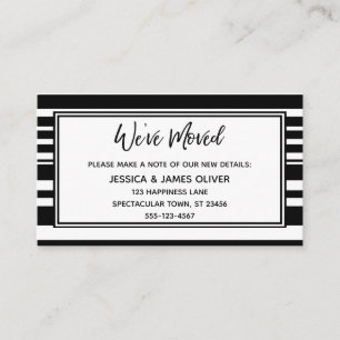 Carte De Visite Écriture manuscrite "Nous avons déménagé" avec ban