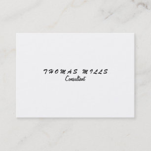 Carte De Visite Écriture manuscrite simple noir blanc minimaliste