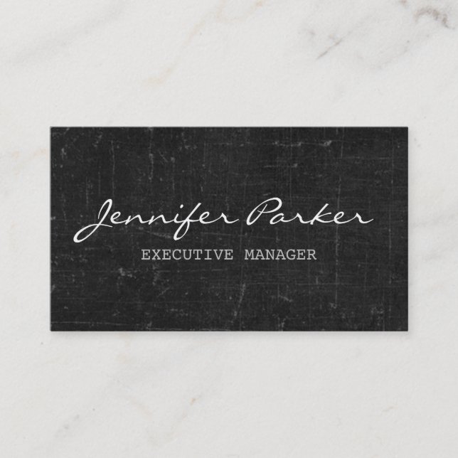 Carte De Visite Écriture professionnelle Gris Vintage élégant (Devant)