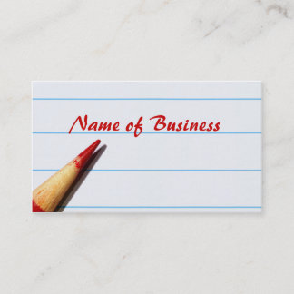 Carte De Visite Écriture rouge avec le crayon de professeur sur le