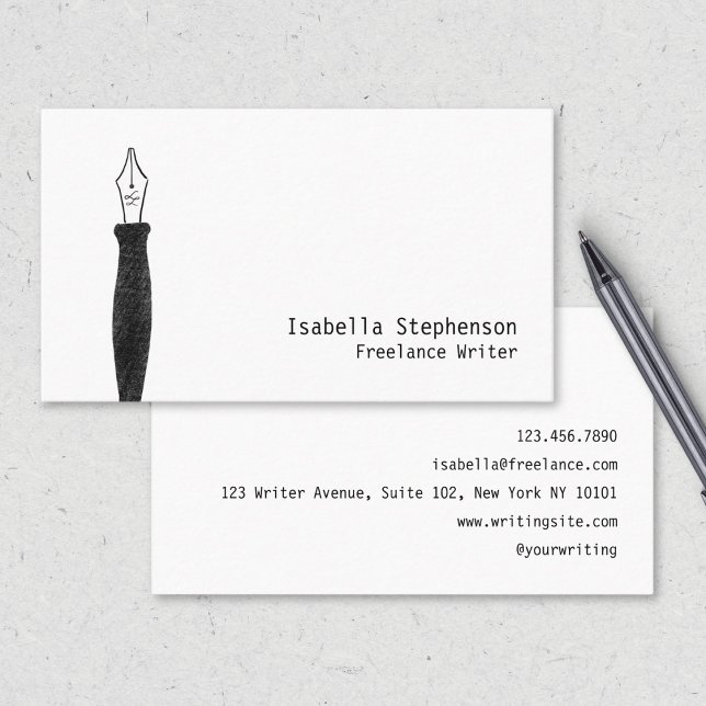 Carte De Visite Écrivain Auteur Rédacteur Éditeur Plume (Créateur téléchargé)