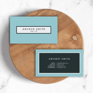 Carte De Visite Écrivain bleu moderne professionnel Médias sociaux