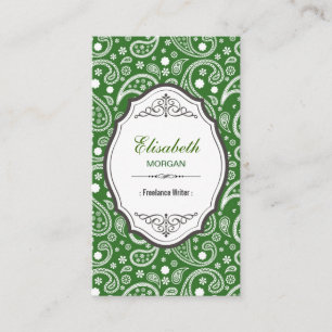 Carte De Visite Écrivain indépendant - Motif Retro Paisley