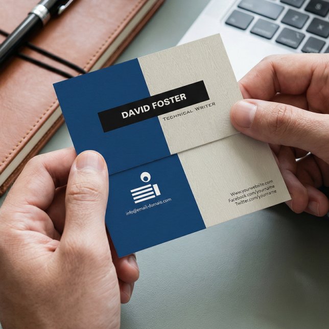 Carte De Visite Écrivain Technique - Simple Élégant Design (Créateur téléchargé)