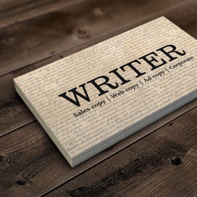 Carte De Visite Écrivain vintage de vieux scripts (Créateur téléchargé)