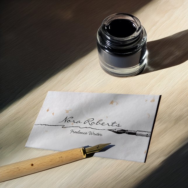 Carte De Visite Écrivains blancs noirs Auteurs Stylo Dip Papier ar (Créateur téléchargé)