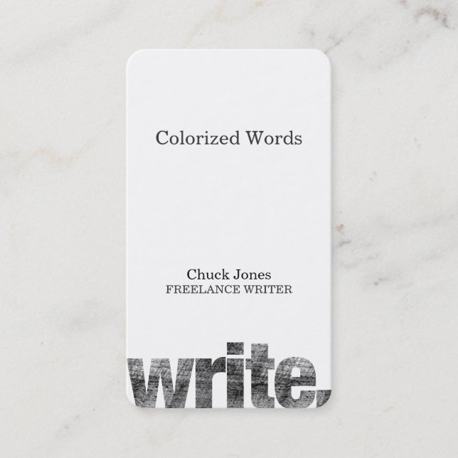 Carte De Visite Écrivez : Auteur, écrivain indépendant, auteur (Devant)