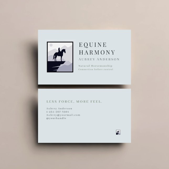 Carte De Visite Écurie Moderne Minimaliste (Minimalist Modern Equestrian Business Card)