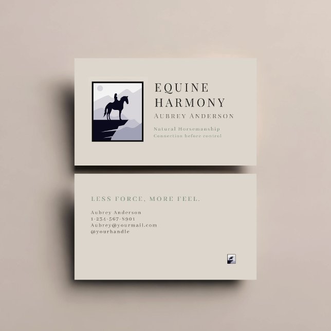 Carte De Visite Écurie Moderne Minimaliste (Minimalist Modern Equestrian Business Card)