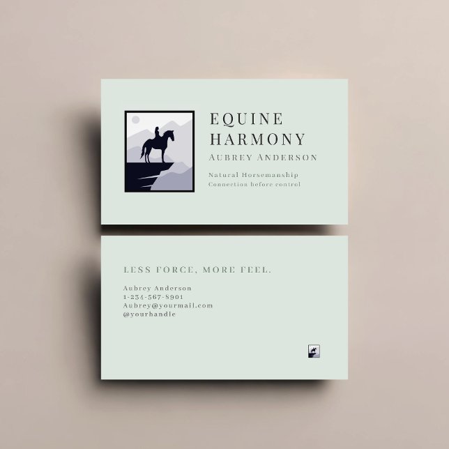 Carte De Visite Écurie Moderne Minimaliste (Minimalist Modern Equestrian Business Card)