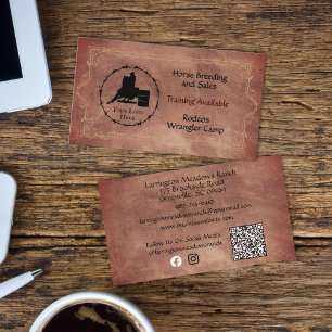 Carte De Visite Écurie Western Votre Code QR Logo