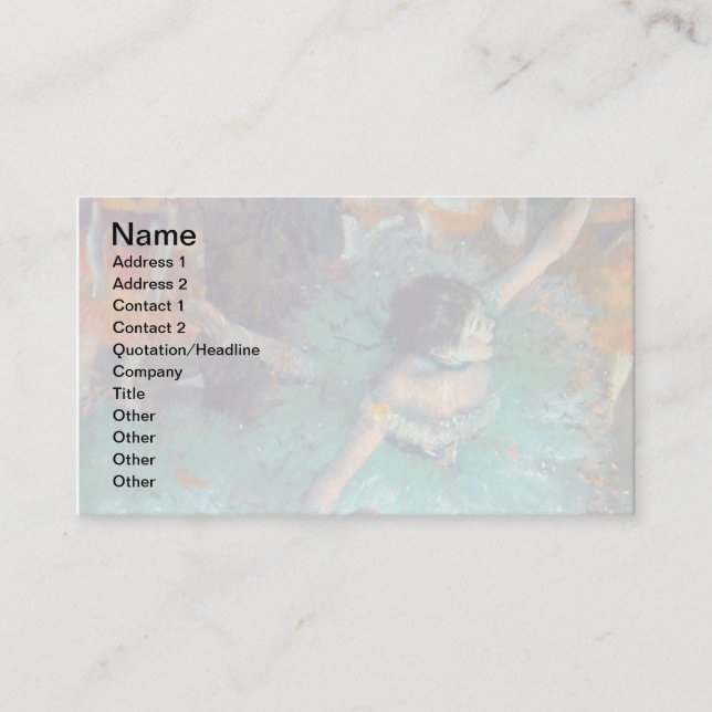 Carte De Visite Edgar Degas - Les Danseuses Vertes - Danse de Ball (Devant)