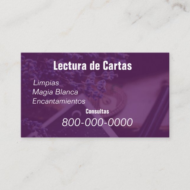 Carte De Visite Editable, Service de lecture de carte, Tarot, Magi (Devant)