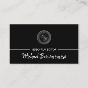 Carte De Visite Éditeur vidéo réalisateur Black Movie Reel Logo