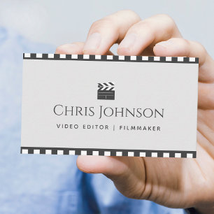 Carte De Visite Éditeur vidéo Vidéo cinéaste Pastel & bande vidéo
