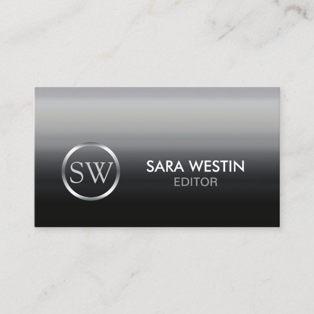 Carte De Visite Editor Print Publishing Elegant Monogram (Devant)